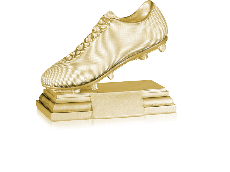 RESINA BALON FUTBOL ORO : 17 X 19 cm