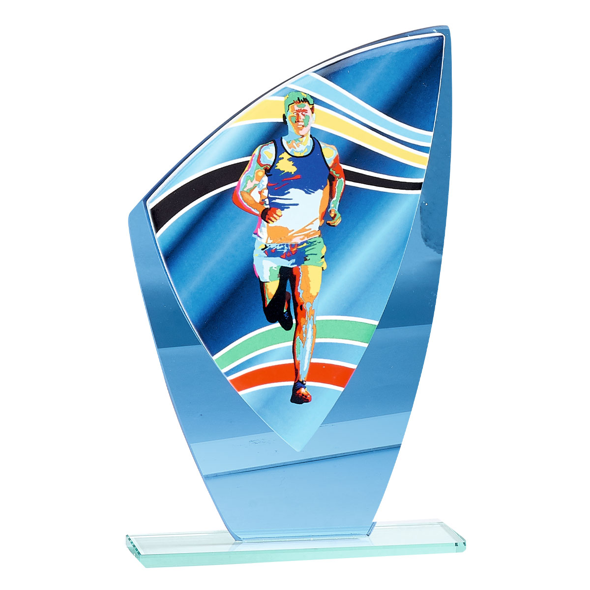 TROFEO DE CRISTAL / CERÁMICA ATLETISMO MASCULINO : 24 cm