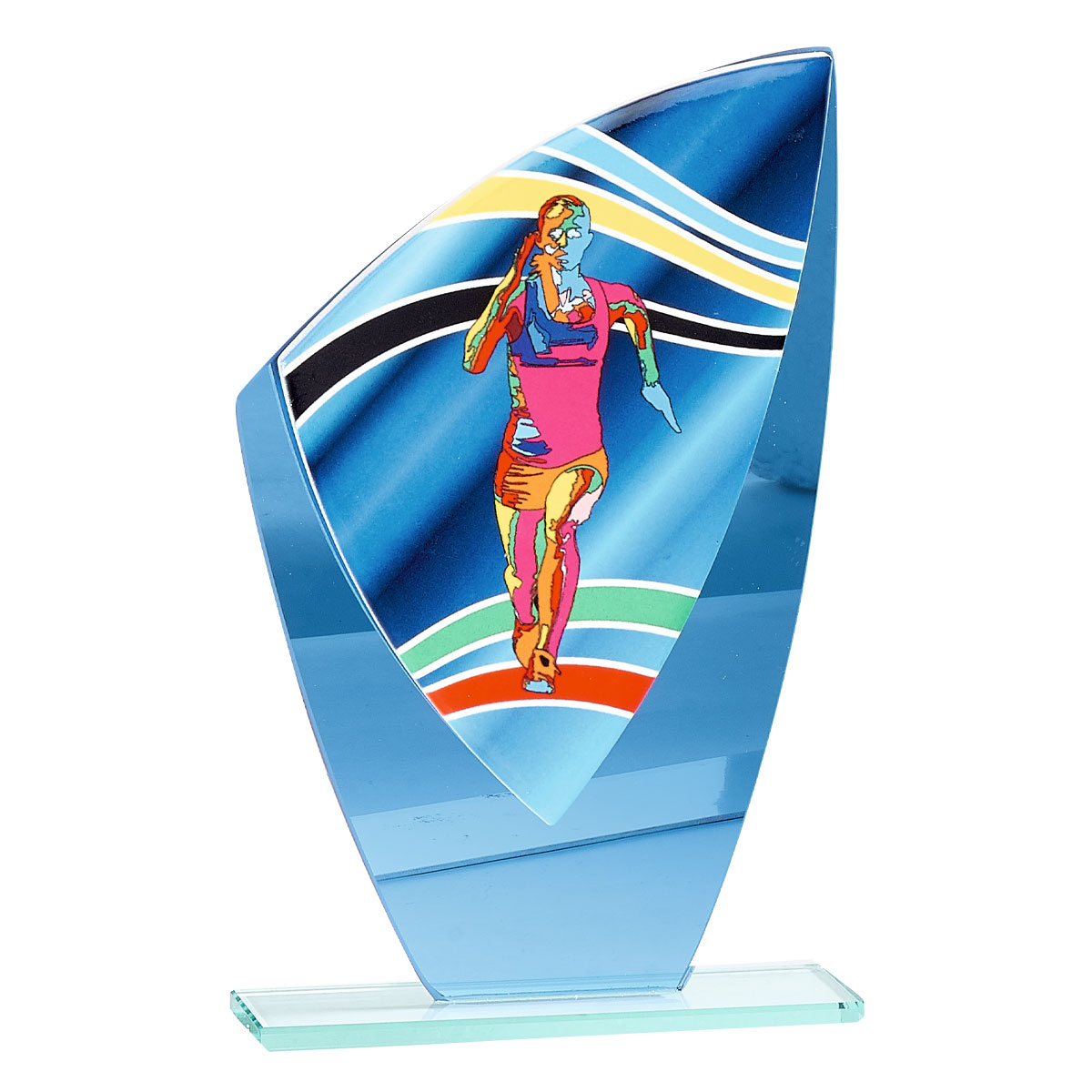 TROFEO DE CRISTAL / CERÁMICA ATLETISMO FEMENINO : 22 cm