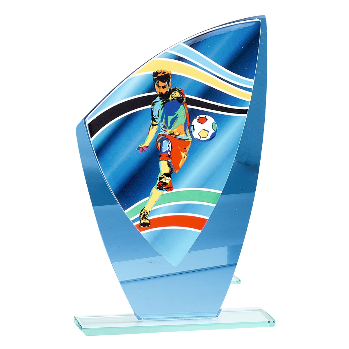 TROFEO DE CRISTAL / CERÁMICA FÚTBOL : 20 cm