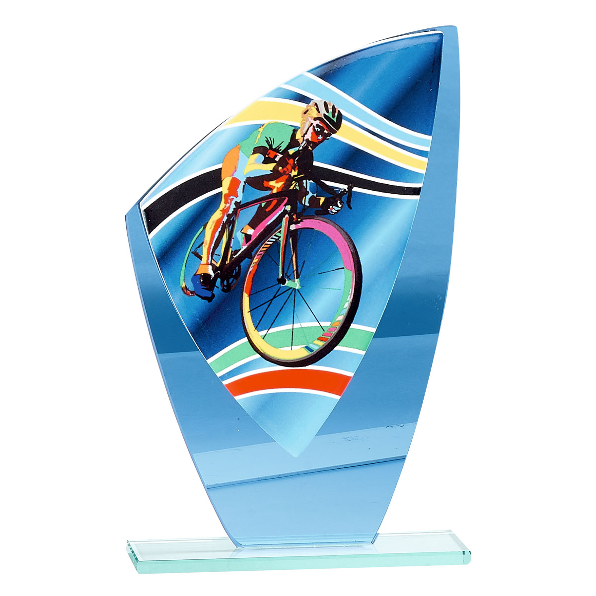 TROFEO DE CRISTAL / CERÁMICA CICLISMO : 22 cm