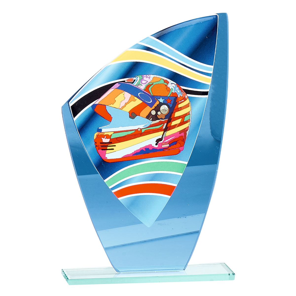 TROFEO DE CRISTAL / CERÁMICA MOTOR : 20 cm