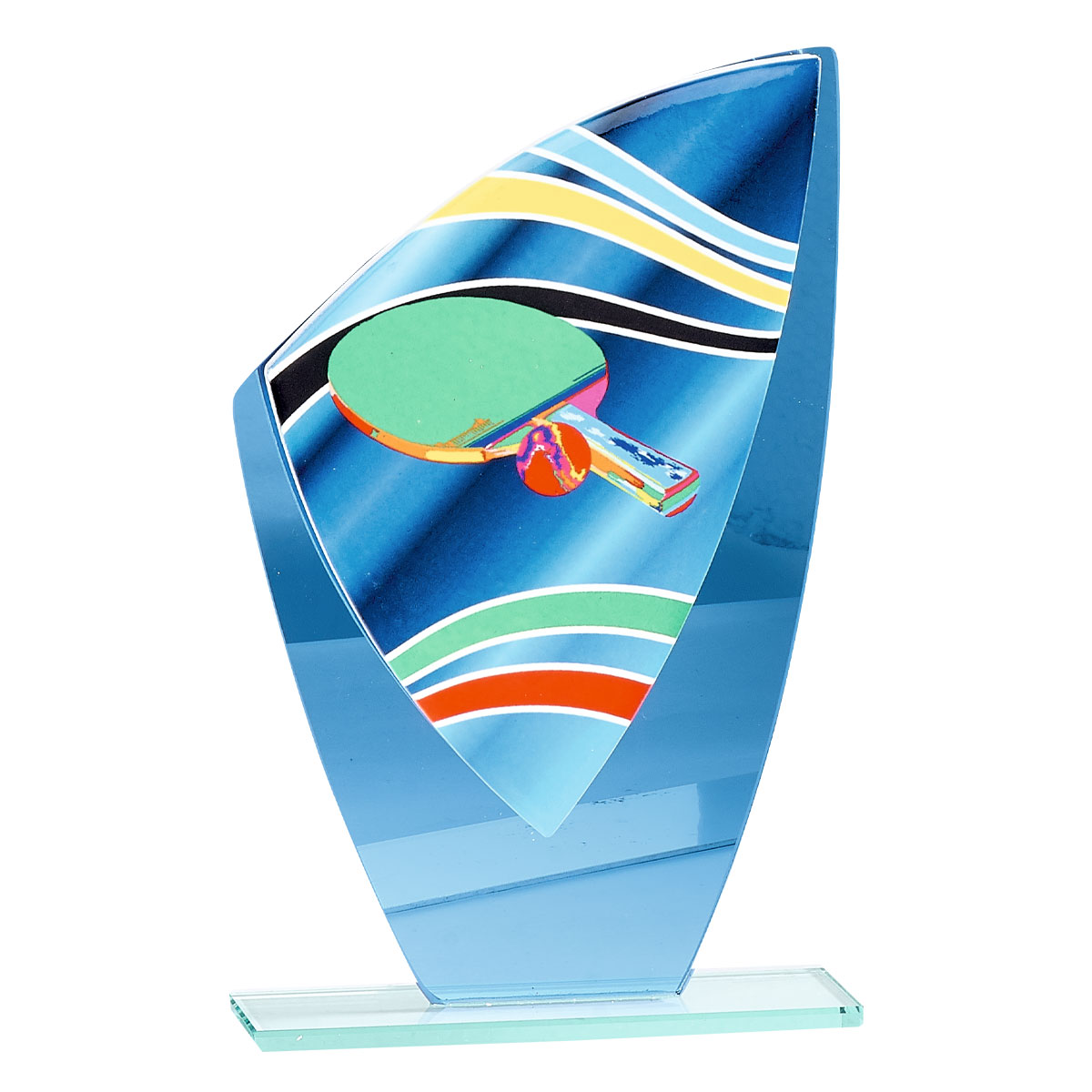 TROFEO DE CRISTAL / CERÁMICA TENIS DE MESA : 20 cm