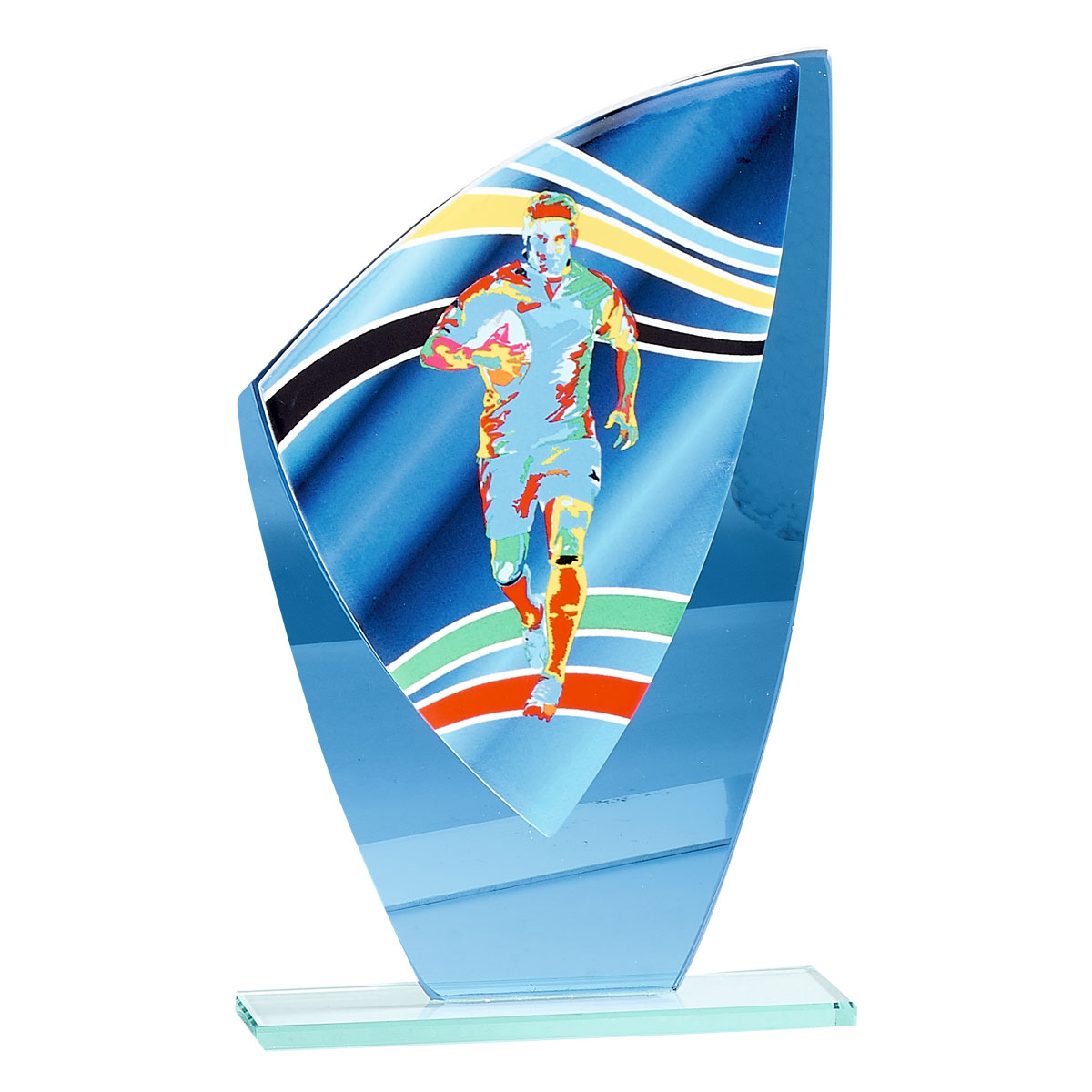 TROFEO DE CRISTAL / CERÁMICA RUGBY : 24 cm