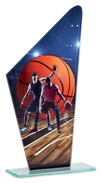 TROFEO CRISTAL BALONCESTO MASCULINO : 22 cm