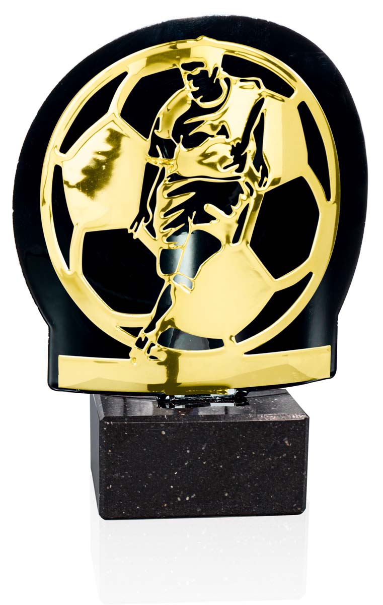 TROFEO METAL FUTBOL ORO : 21 cm